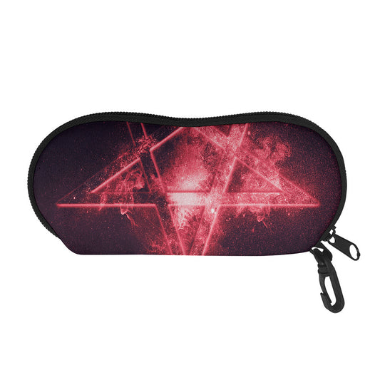 Fiery Reversed Pentagram Print Glasses Case