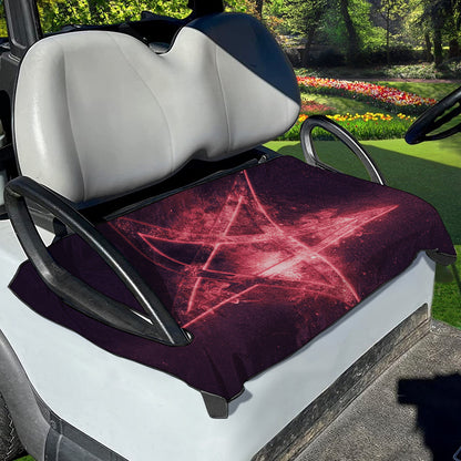 Fiery Reversed Pentagram Print Golf Cart Seat Cover