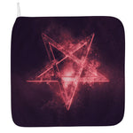 Fiery Reversed Pentagram Print Hand Towel