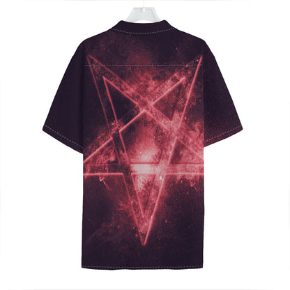 Fiery Reversed Pentagram Print Hawaiian Shirt