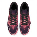 Fiery Reversed Pentagram Print High Top Leather Sneakers