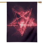 Fiery Reversed Pentagram Print House Flag
