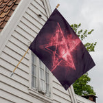 Fiery Reversed Pentagram Print House Flag