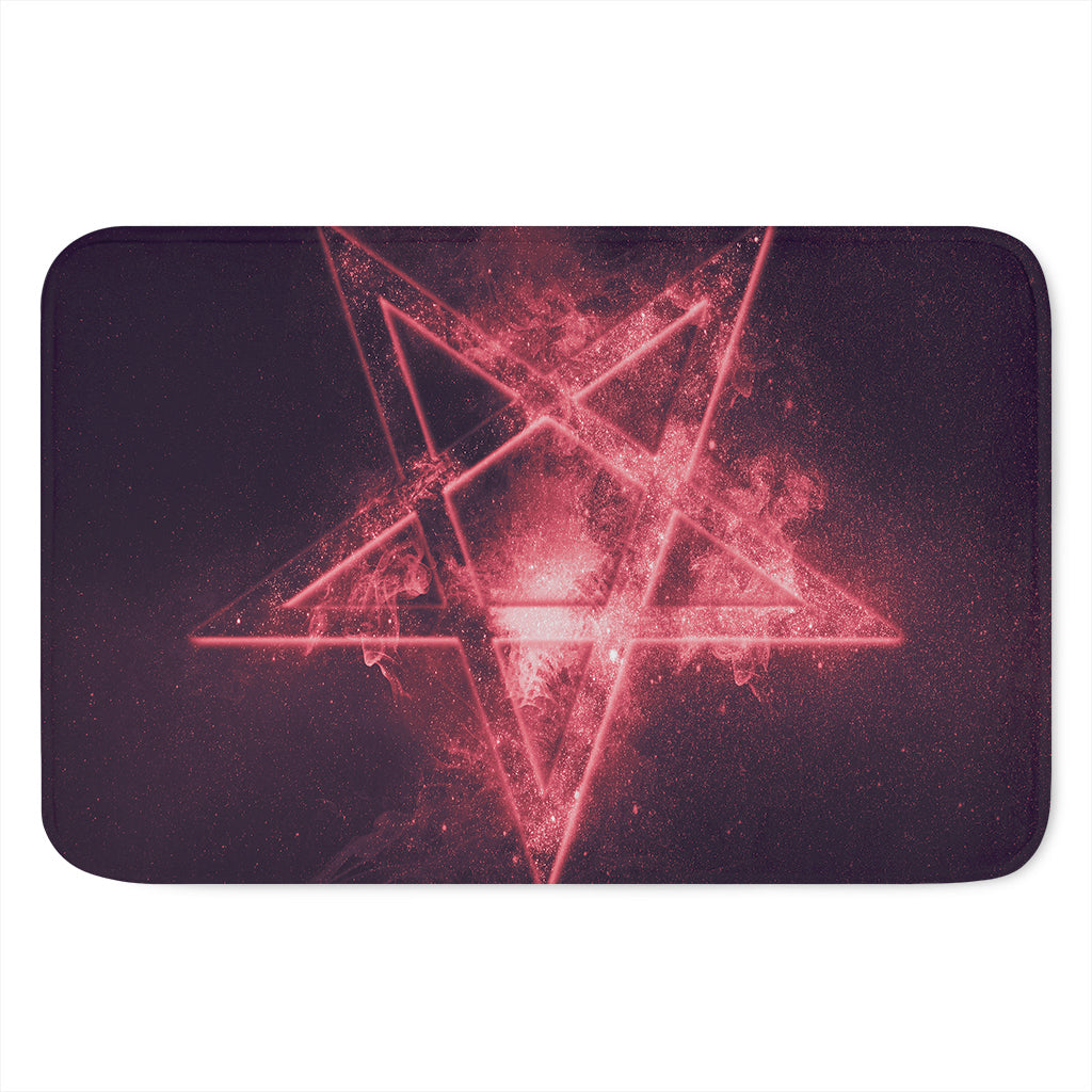 Fiery Reversed Pentagram Print Indoor Door Mat