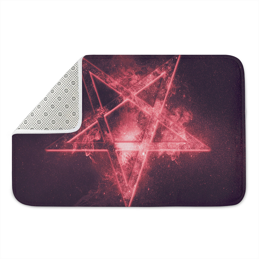 Fiery Reversed Pentagram Print Indoor Door Mat