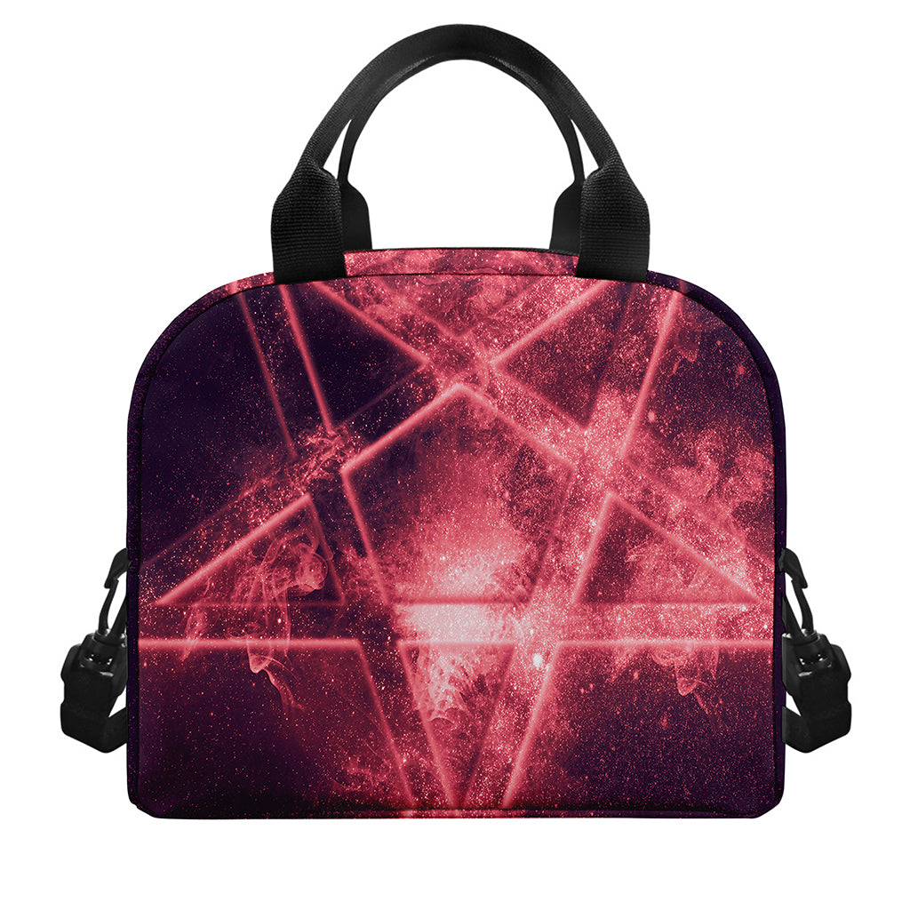 Fiery Reversed Pentagram Print Insulated Lunch Bag