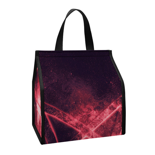 Fiery Reversed Pentagram Print Insulated Lunch Tote