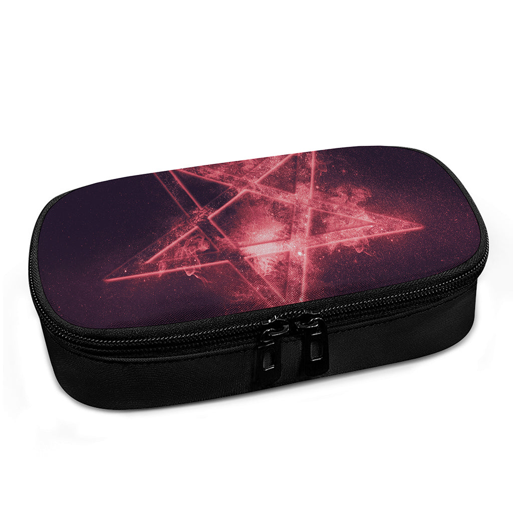 Fiery Reversed Pentagram Print Insulin Cooler Travel Case