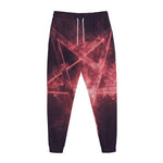 Fiery Reversed Pentagram Print Jogger Pants