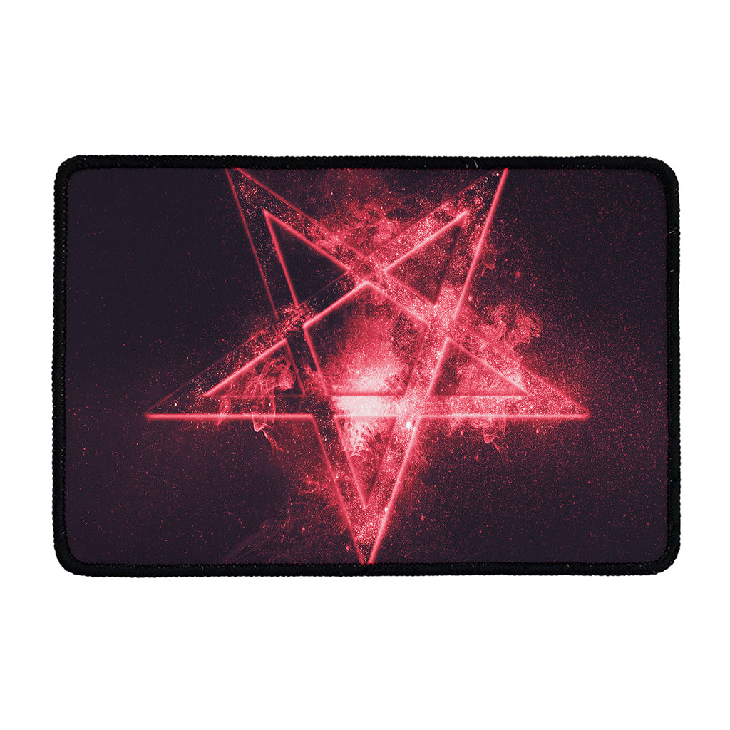 Fiery Reversed Pentagram Print Kitchen Mat