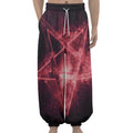 Fiery Reversed Pentagram Print Lantern Pants