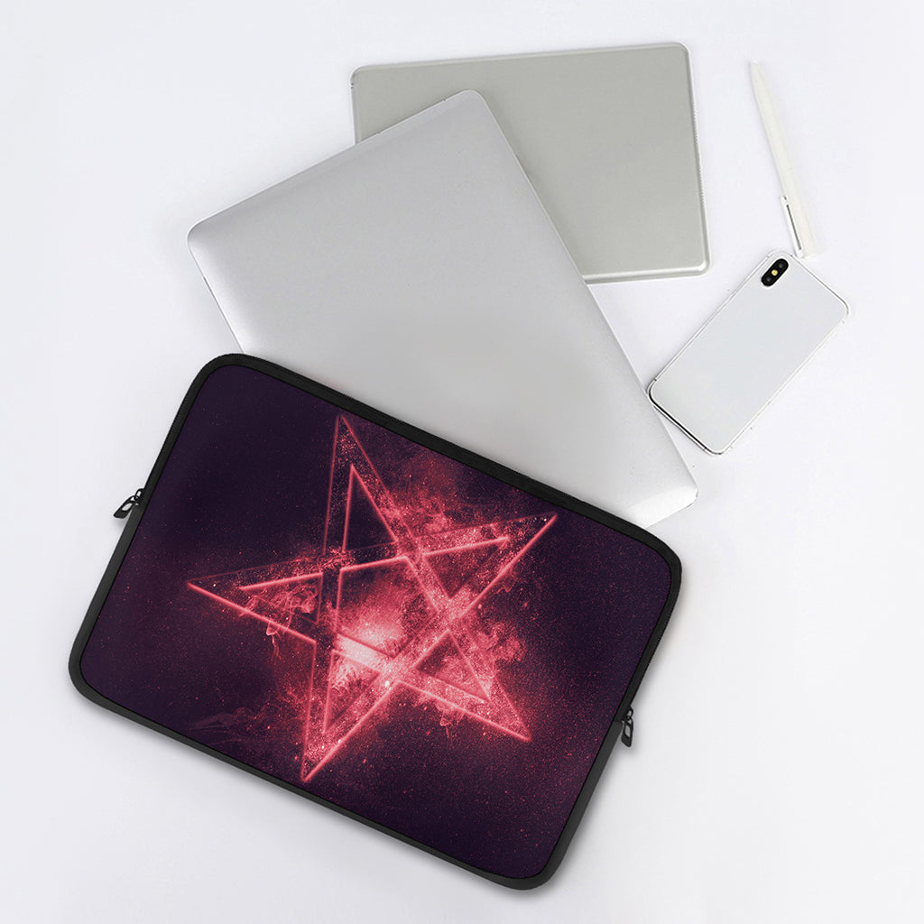 Fiery Reversed Pentagram Print Laptop Sleeve