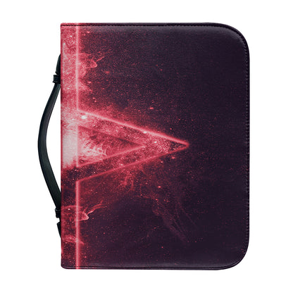 Fiery Reversed Pentagram Print Leather Bible Cover