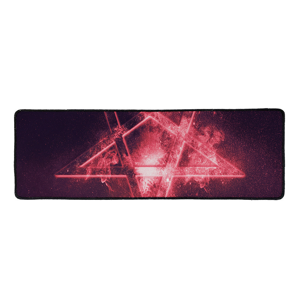 Fiery Reversed Pentagram Print Long Kitchen Mat
