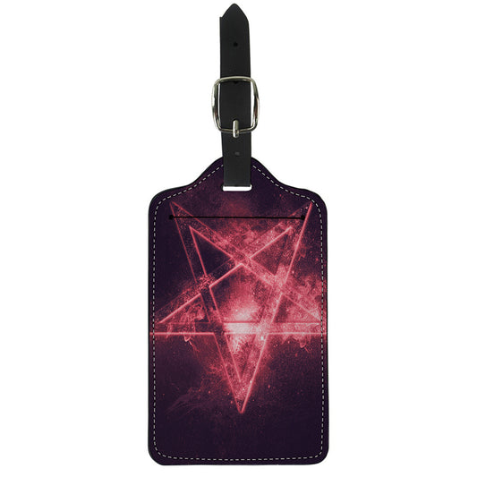Fiery Reversed Pentagram Print Luggage Tag