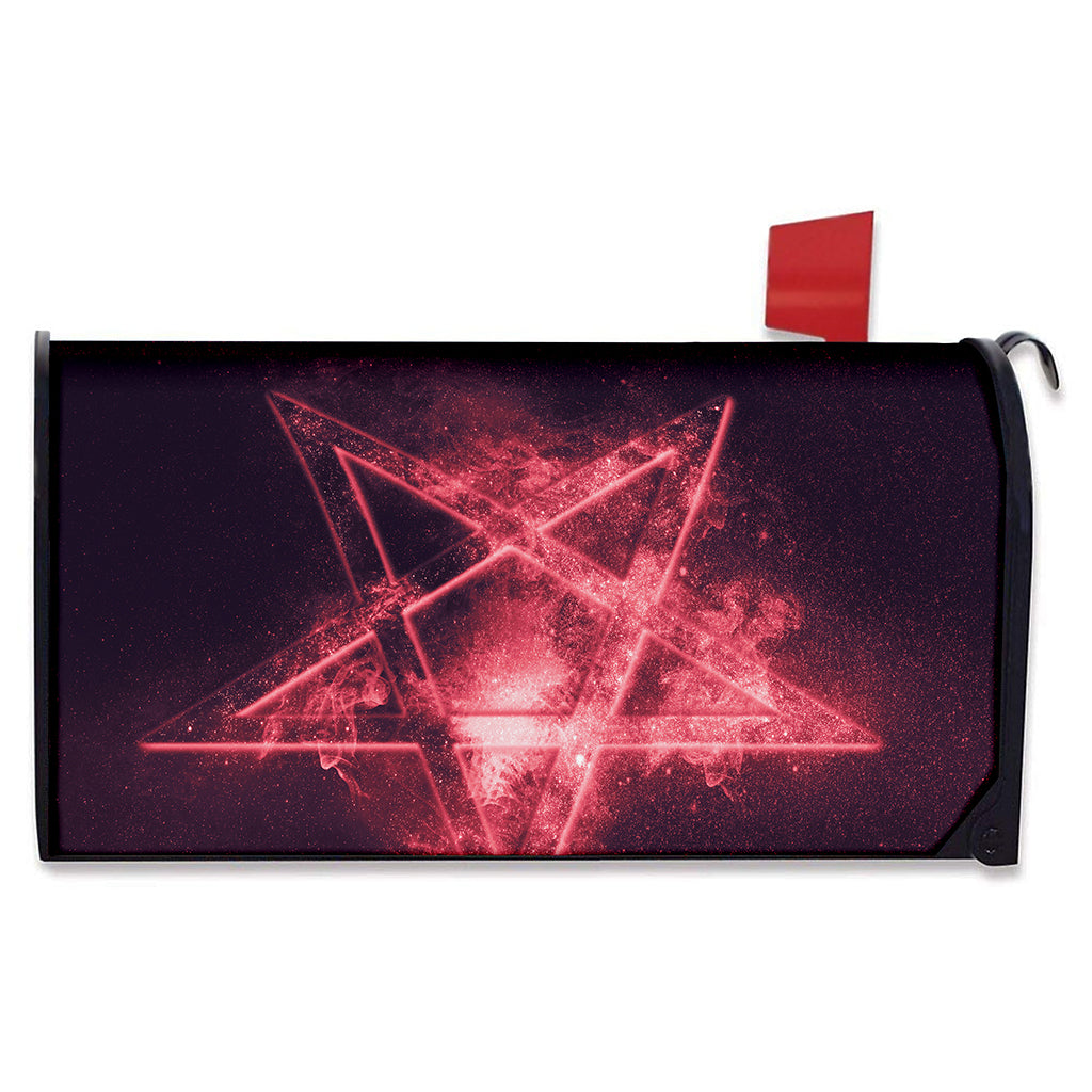 Fiery Reversed Pentagram Print Mailbox Cover