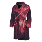 Fiery Reversed Pentagram Print Men's Bathrobe