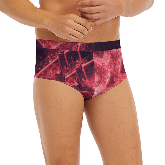 Fiery Reversed Pentagram Print Men's Briefs
