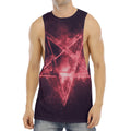 Fiery Reversed Pentagram Print Men's Muscle Tank Top