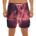 Fiery Reversed Pentagram Print Men's Split Running Shorts