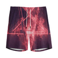 Fiery Reversed Pentagram Print Men's Athletic Shorts