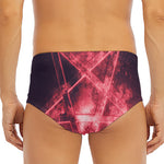 Fiery Reversed Pentagram Print Men's Triangle Swim Briefs