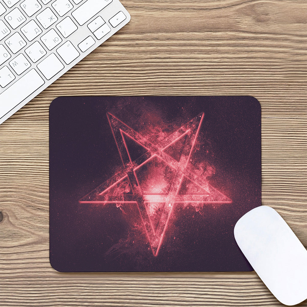 Fiery Reversed Pentagram Print Mouse Pad