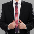 Fiery Reversed Pentagram Print Necktie