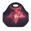 Fiery Reversed Pentagram Print Neoprene Lunch Bag