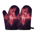 Fiery Reversed Pentagram Print Oven Mitts