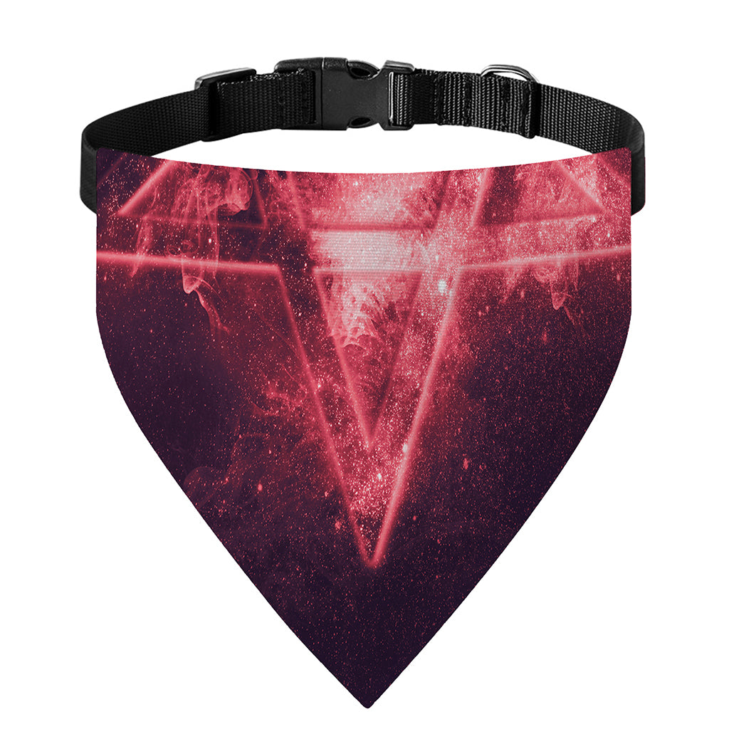 Fiery Reversed Pentagram Print Over The Collar Dog Bandana