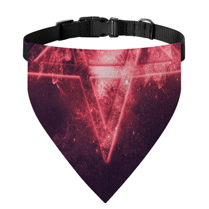 Fiery Reversed Pentagram Print Over The Collar Dog Bandana
