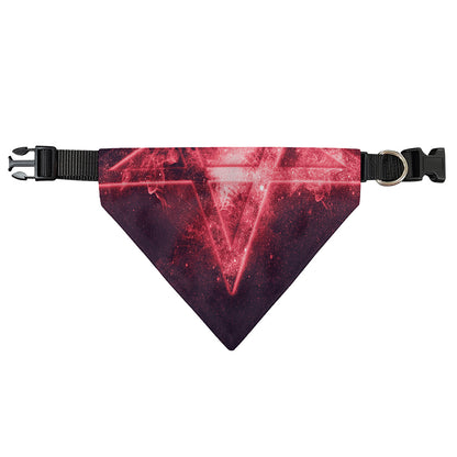 Fiery Reversed Pentagram Print Over The Collar Dog Bandana