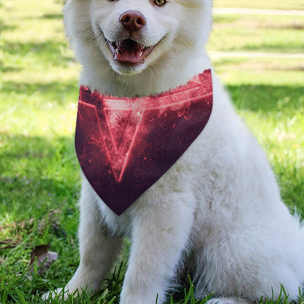 Fiery Reversed Pentagram Print Over The Collar Dog Bandana