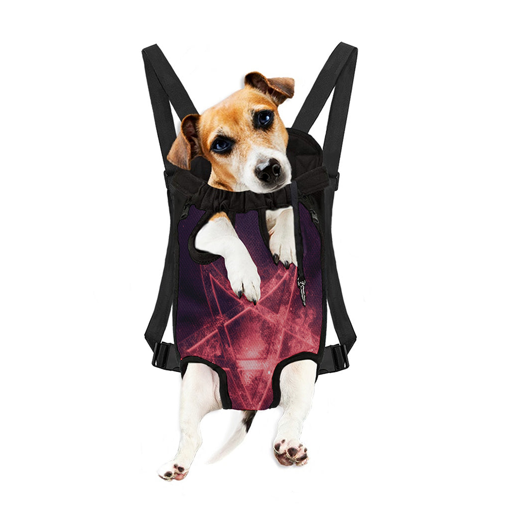 Fiery Reversed Pentagram Print Pet Carrier Backpack