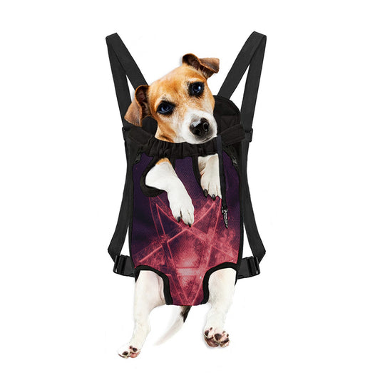 Fiery Reversed Pentagram Print Pet Carrier Backpack