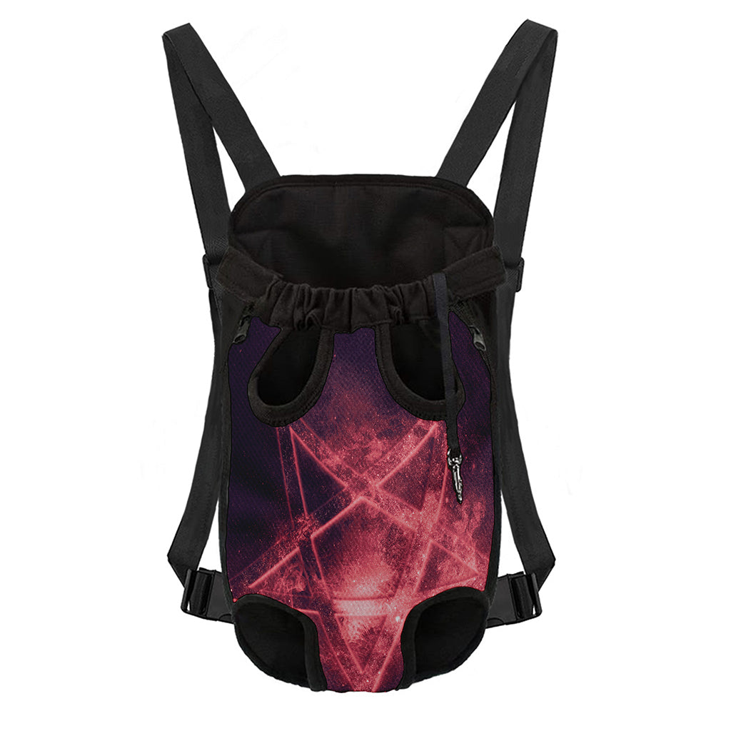 Fiery Reversed Pentagram Print Pet Carrier Backpack