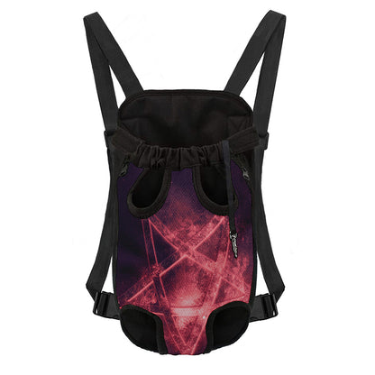 Fiery Reversed Pentagram Print Pet Carrier Backpack