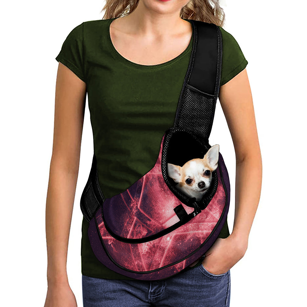 Fiery Reversed Pentagram Print Pet Sling Carrier