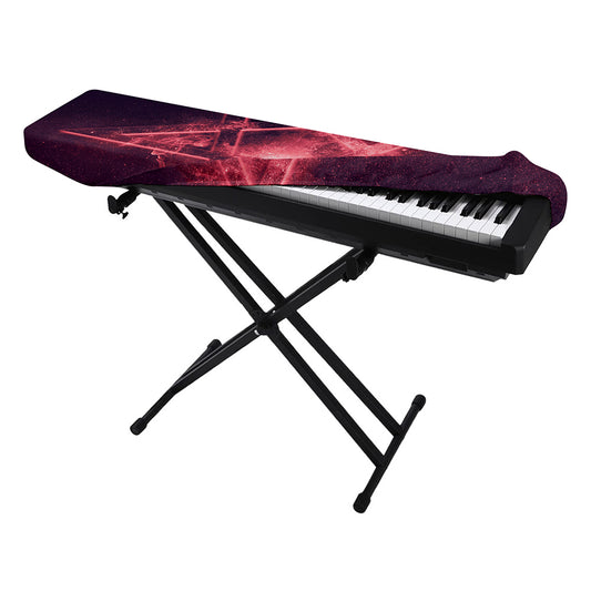 Fiery Reversed Pentagram Print Piano Keyboard Cover