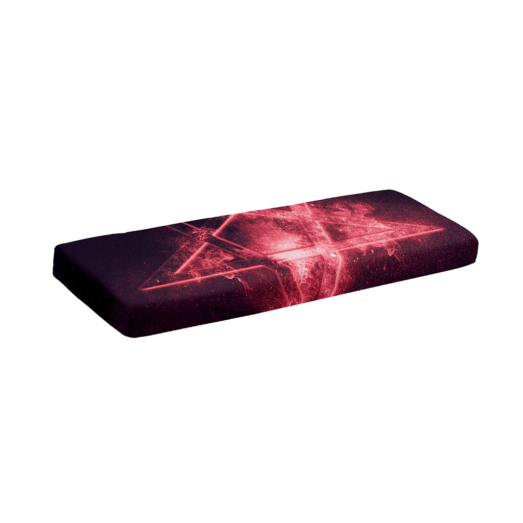 Fiery Reversed Pentagram Print Piano Keyboard Cover