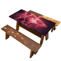 Fiery Reversed Pentagram Print Picnic Table Cover