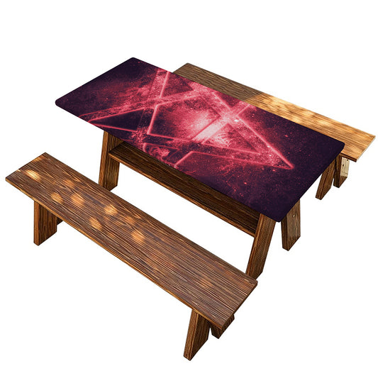 Fiery Reversed Pentagram Print Picnic Table Cover