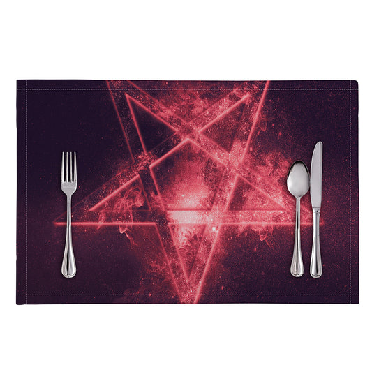 Fiery Reversed Pentagram Print Placemat