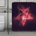 Fiery Reversed Pentagram Print Polyester Shower Curtain