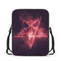 Fiery Reversed Pentagram Print Rectangular Crossbody Bag
