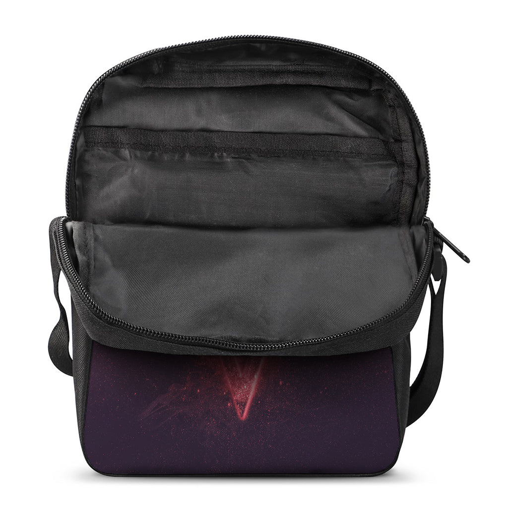 Fiery Reversed Pentagram Print Rectangular Crossbody Bag