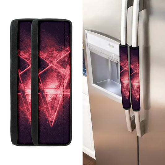 Fiery Reversed Pentagram Print Refrigerator Handle Covers