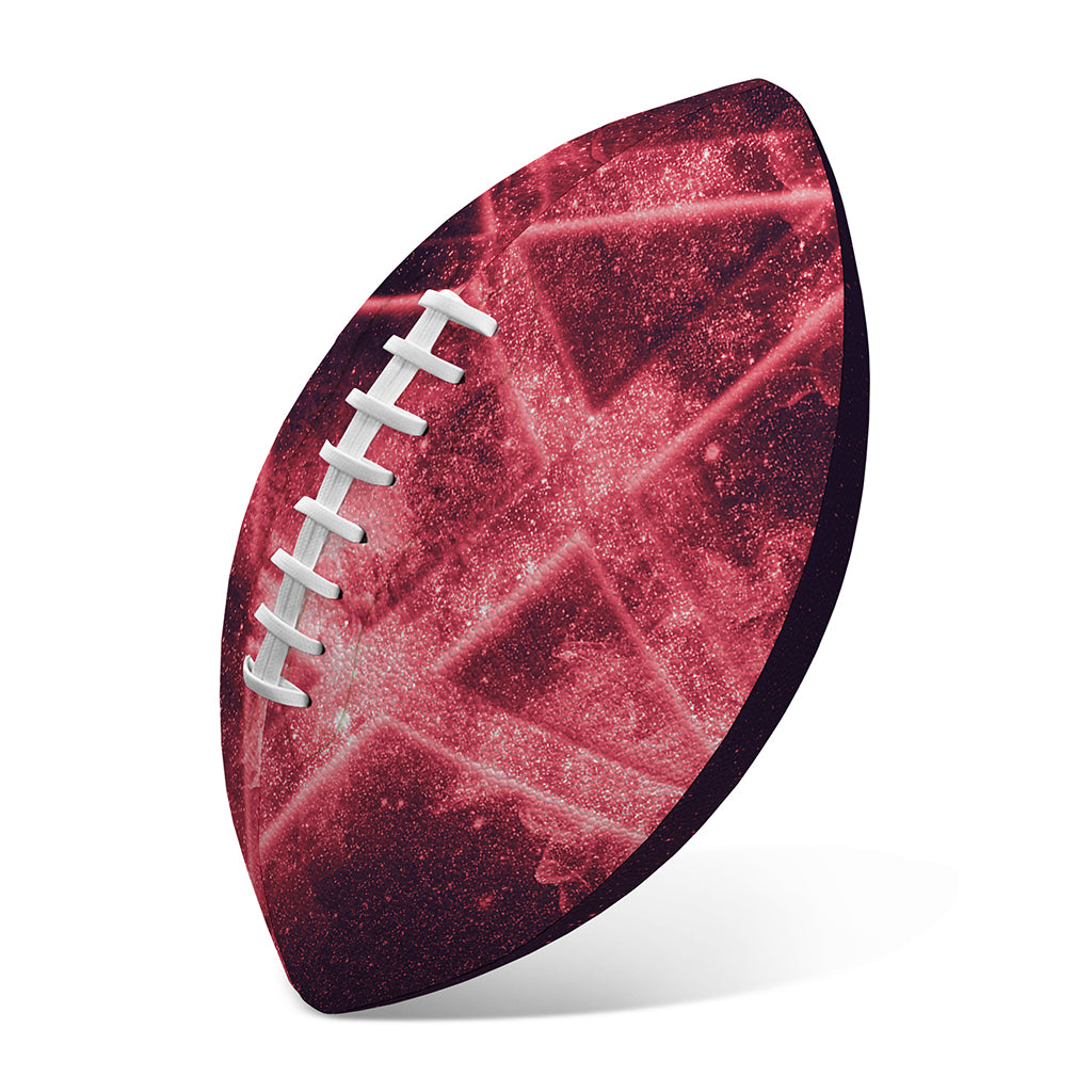 Fiery Reversed Pentagram Print Rugby Ball