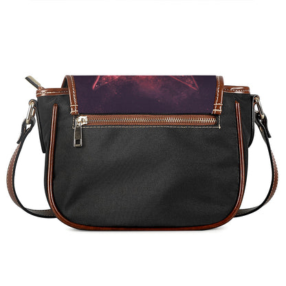 Fiery Reversed Pentagram Print Saddle Bag